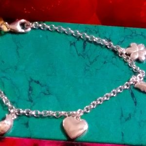 STERLING MULTI CHARMS BRACELET. 7" (B-102143)